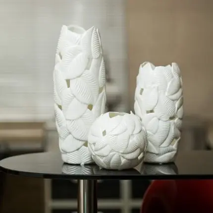 Creative Porcelain Engrave Hollow Leaf Flower Vase Small White Creative Porcelain Engrave Hollow Leaf Flower Vase Small White Ceramic Modern Minimalist Desk Ornaments Home Decorations In Vases From Garden On