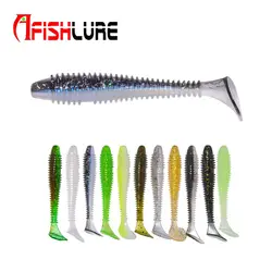 Afishlure винт T Tail мягкие приманки 55 мм/70 мм Двойные Цвета мягкие рыболовные приманки бас-рыболовные приманки свимбейт силиконовые яркие