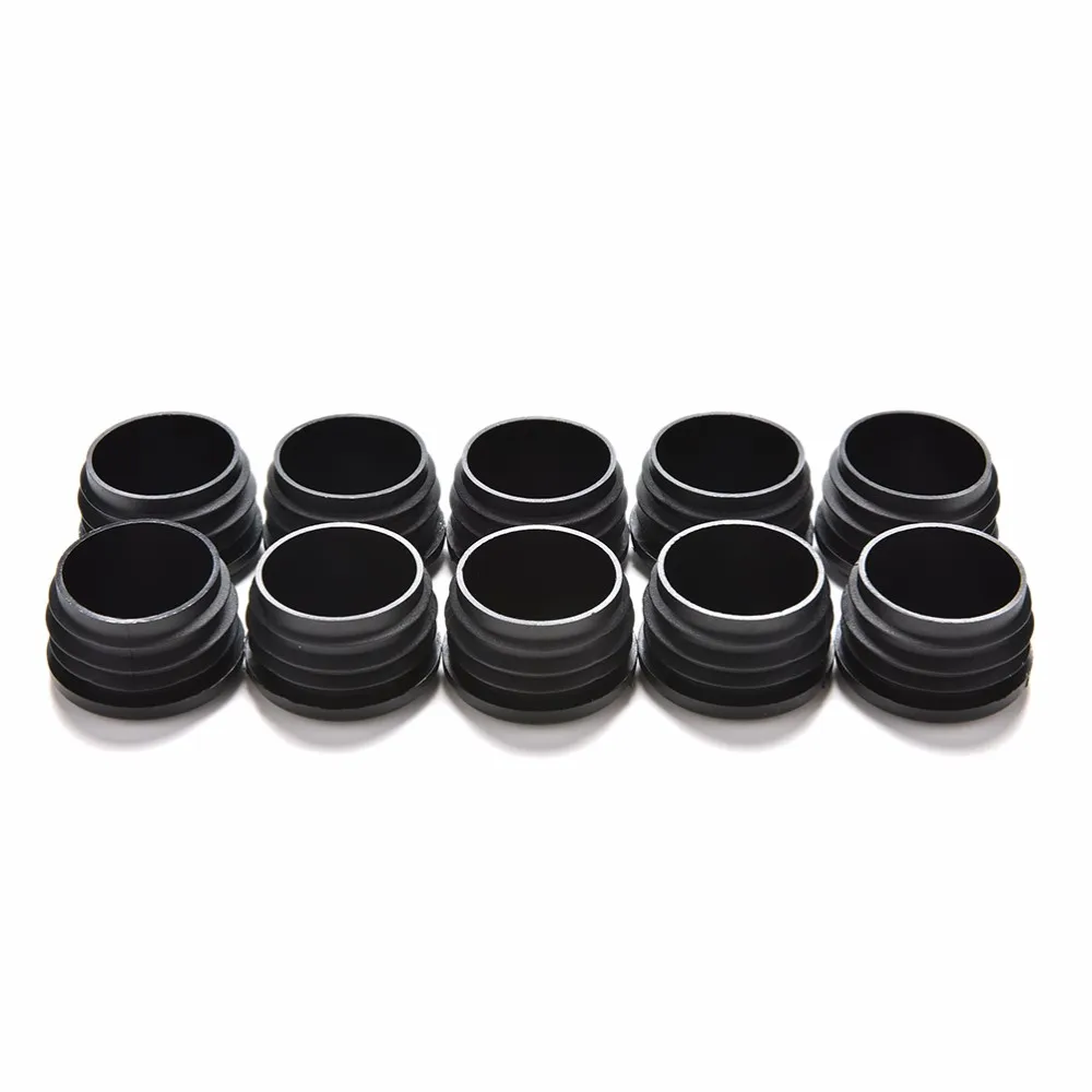 Hot-Selling 10Pcs Black PVC Plastic Furniture Leg Plug Blanking End Cap Bung For Round Pipe Tube