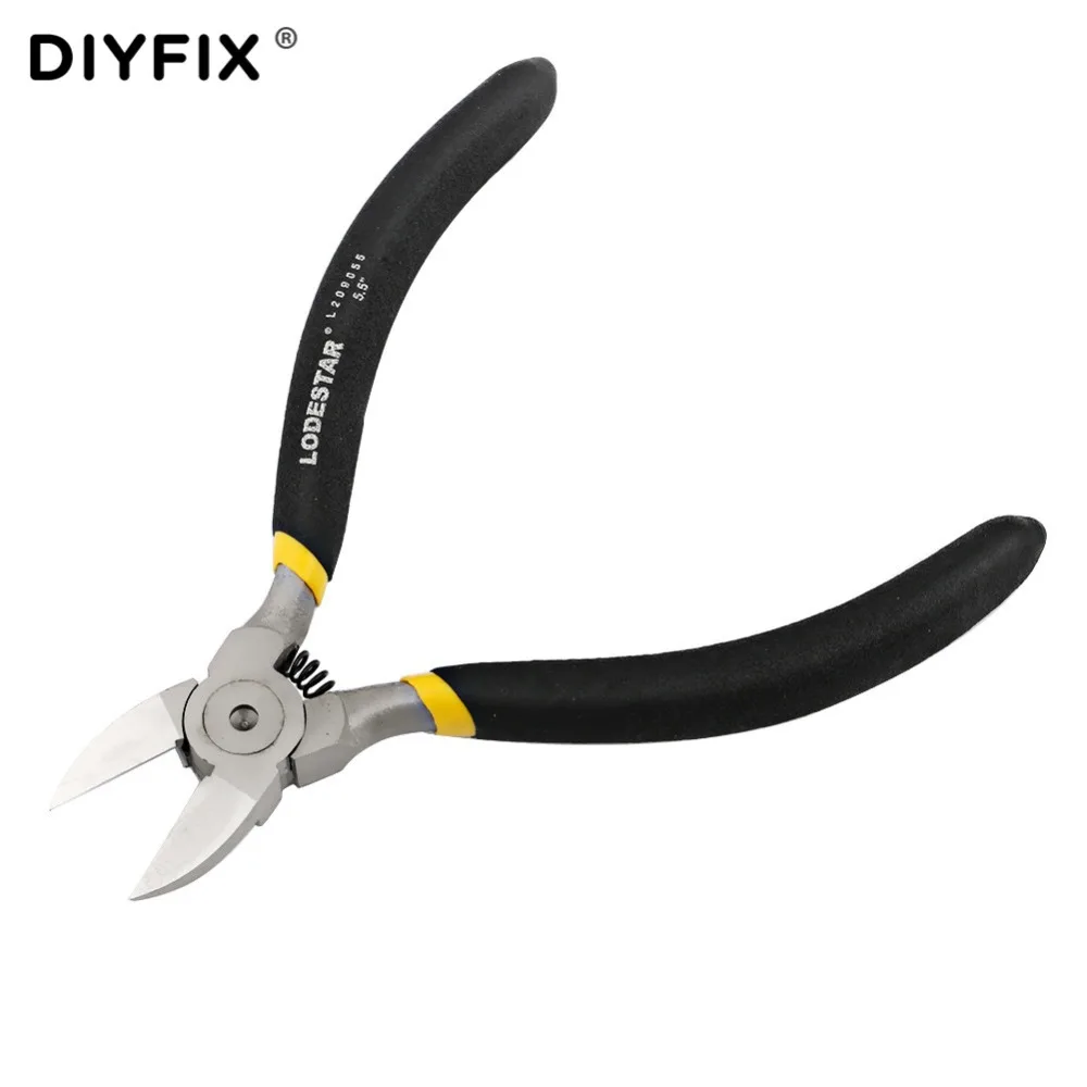 

DIYFIX 5.5" Diagonal Pliers Carbon Steel Electrical Wire Cable Cutters Cutting Side Snips Flush Pliers Nipper Repair Hand Tools