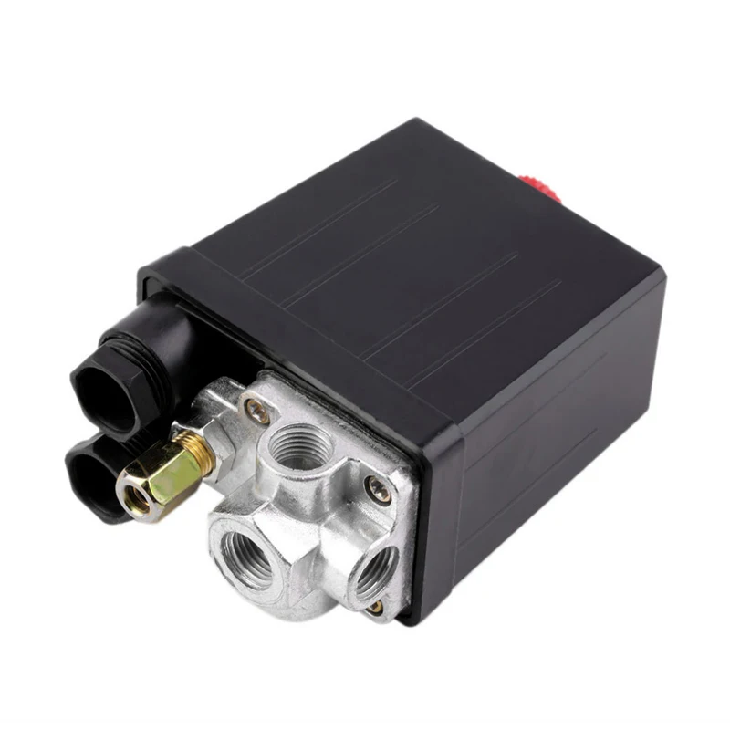 High Quality 240V Air Compressor Pressure Switch 1 Port 4 Port Air Pump Control Valve Switch 90 PSI-120 PSI Vertical Switch