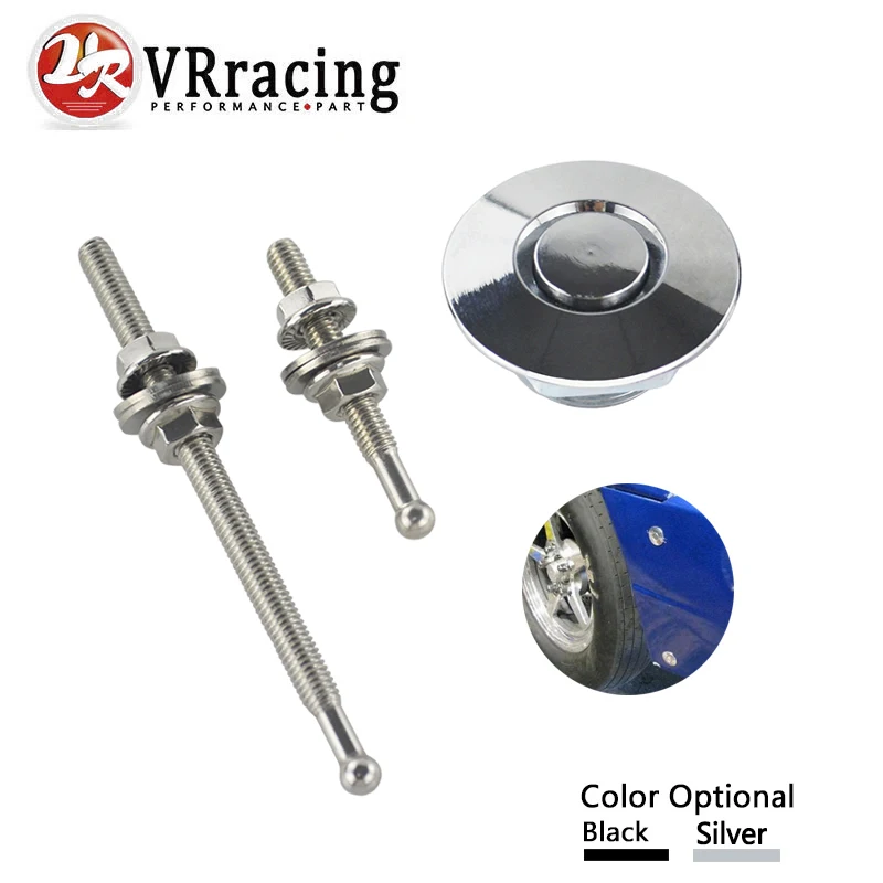 

VR RACING - 1.25" Universal JDM Style Push Button Billet Hood Pins Lock Clip Kit Car Quick Pins For BMW ect VR-HPL04/05