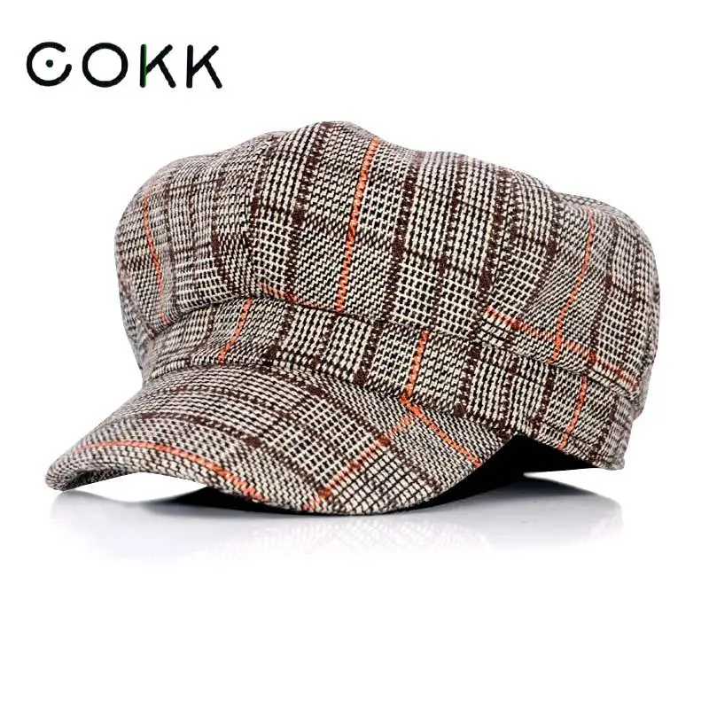 COKK Winter Hats For Women Winter Cap Wool Hat Female Button Baseball Cap Sun Visor Hat Gorras Casquette Black Fall Boina Bone pink baseball cap