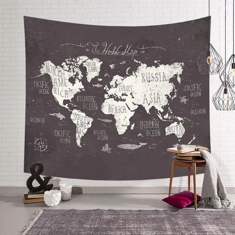 bohemian tapestry world map