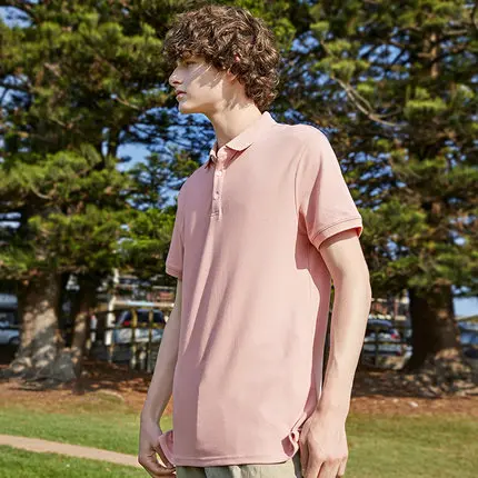 SEMIR рубашка поло с отложным воротником мужская летняя новая мужская рубашка с коротким рукавом - Цвет: pink