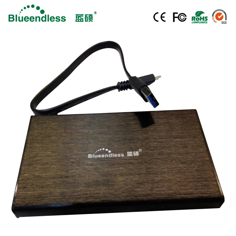 Blueendless алюминиевый чехол для жесткого диска 2 5 USB 3 0 коробка sata hdd ssd ТБ 7 мм 9