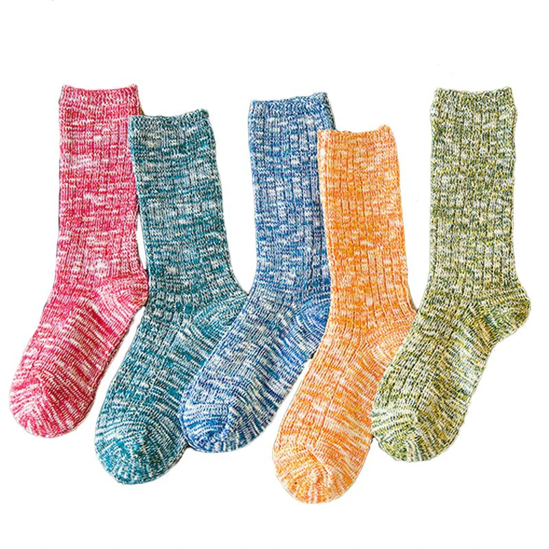 

PEONFLY Fashion harajuku candy Color Coarse Needle Pile Heap cute Socks Woman Autumn Winter Keep Warm Thick Cotton Socks hosiery