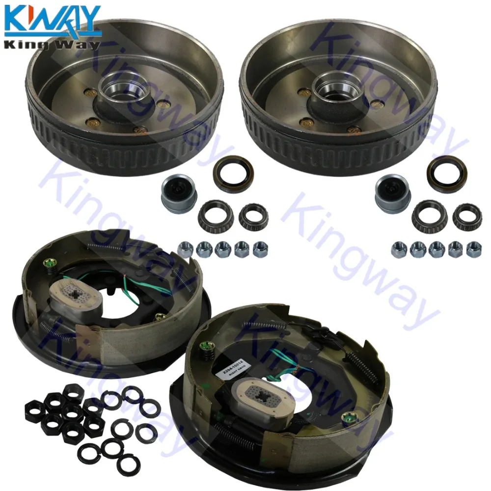 

FREE SHIPPING - King Way - 2 PCS Trailer 10"X2-1/4" Electric Brake 5 on 4.5 Hub Drum Kits For 3500 lbs Axle