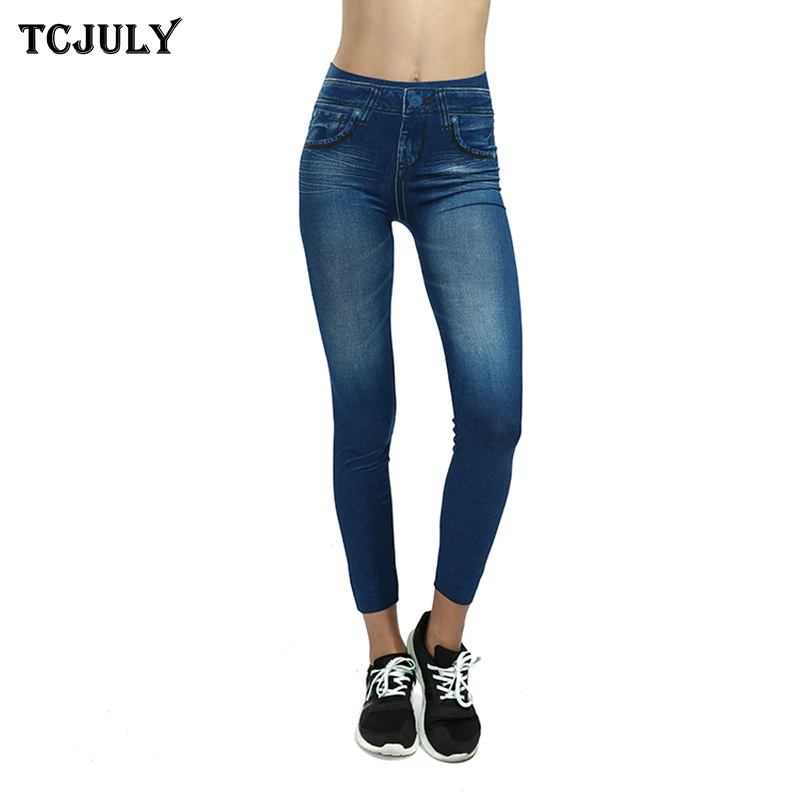 TCJULY Бесшовные Джинсы джеггинсы для женщин высокая талия тощий пуш-ап карандаш брюки размера плюс S-5XL эластичные тонкие леггинсы