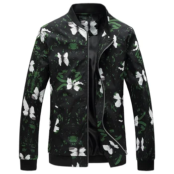 

Fashion Floral Jacket Coat Men Korean Style Mens Clothes Bomber Jacket Men Baseball Male Jackets and Coats Pilot Windbreaker Man