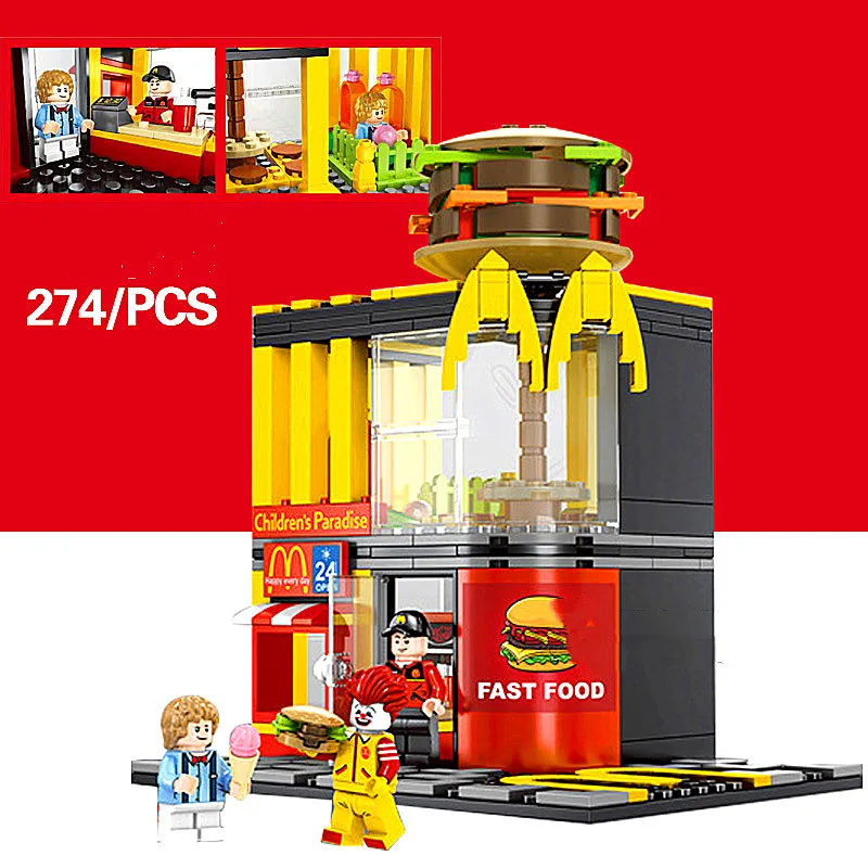 

320 pieces city store 7-11 model building blocks Compatible Legoed Minecrafted Street View collection bricks boy Toys