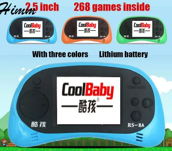 Новинка Coolbaby RS-8A 8 бит 2," портативная игровая консоль Встроенная 260 различных игр игровая консоль для детей Рождественский подарок