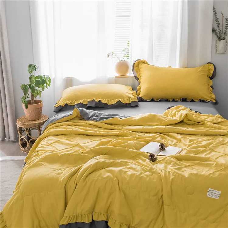 Новые постельные принадлежности, одноцветные клетчатые тонкие летние одеяла, мягкое одеяло, покрывало для кровати, одеяло, подходит для взрослых и детей, домашний текстиль