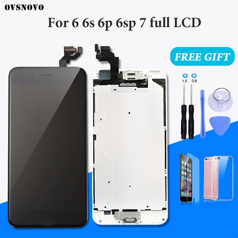 

AAAA Quality Full Assembly LCD Screen For iPhone 6 6s 7 plus Replacement Touch Digitizer Pre-assembled Display with front camera