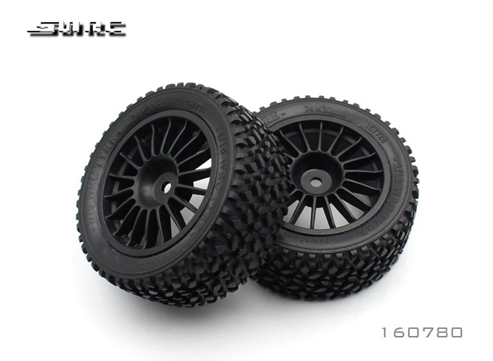 SN-RC 160780-BK 1:10 RCAccessories RALLY TYRE SET-REAR- PREGLUE BK(2) | Игрушки и хобби