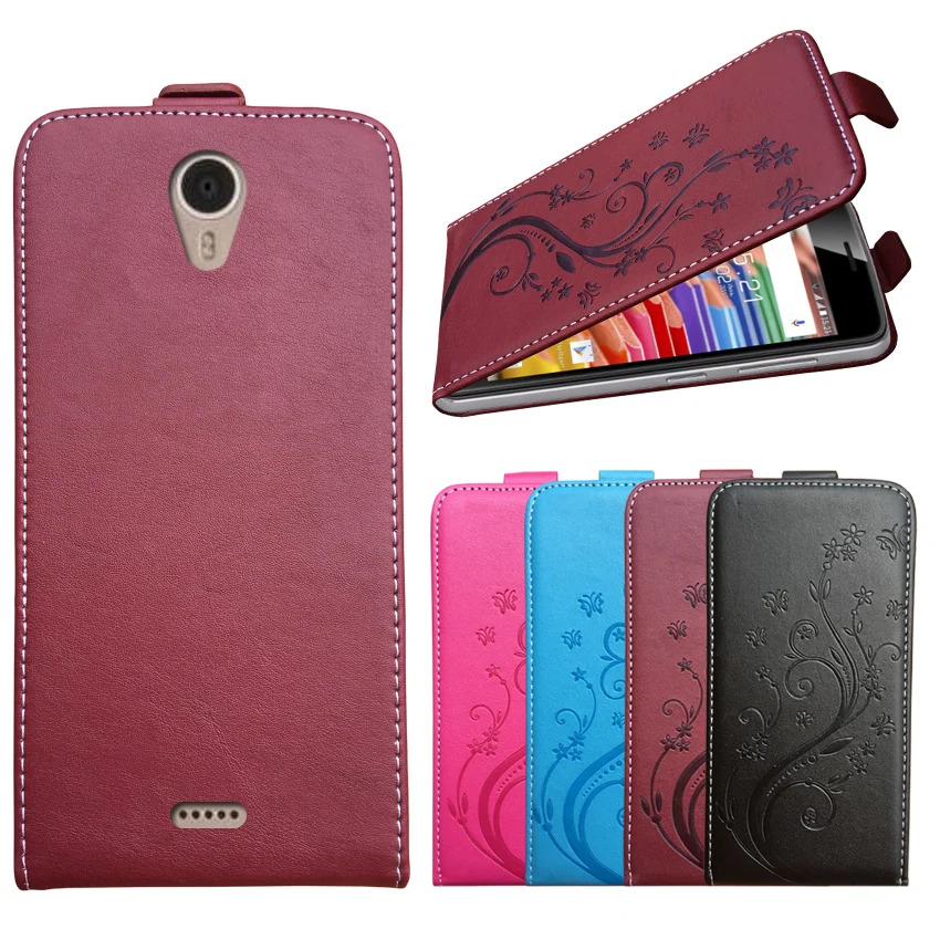 

3D Stereo Embossing lace flower butterfly flip up and down leather phone bag cover case for Fly Cirrus 11 FS517