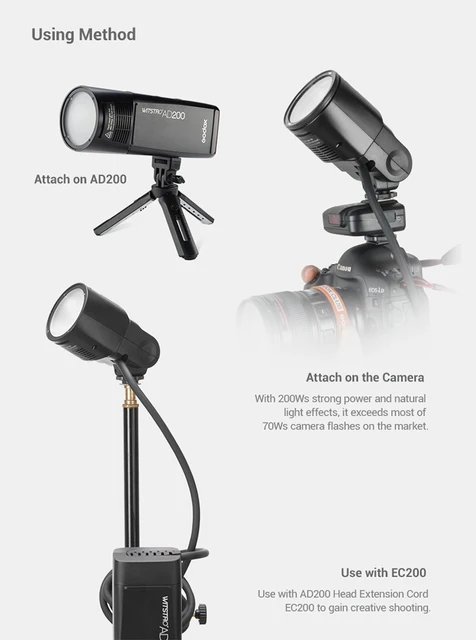 Godox-ポータブルフラッシュヘッドセパレーション,200グラム