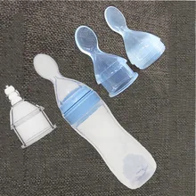 3 в 1, 120 мл, Мягкая силиконовая пищевая добавка для младенцев, бутылочки для кормления из рисовых зерен, ложка, чашка для хранения молока