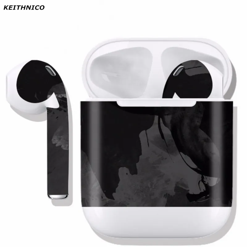 

KEITHNICO 1PC New Release Protective Vinyl Skin Decal for Apple AirPods wrap cover sticker skins Black