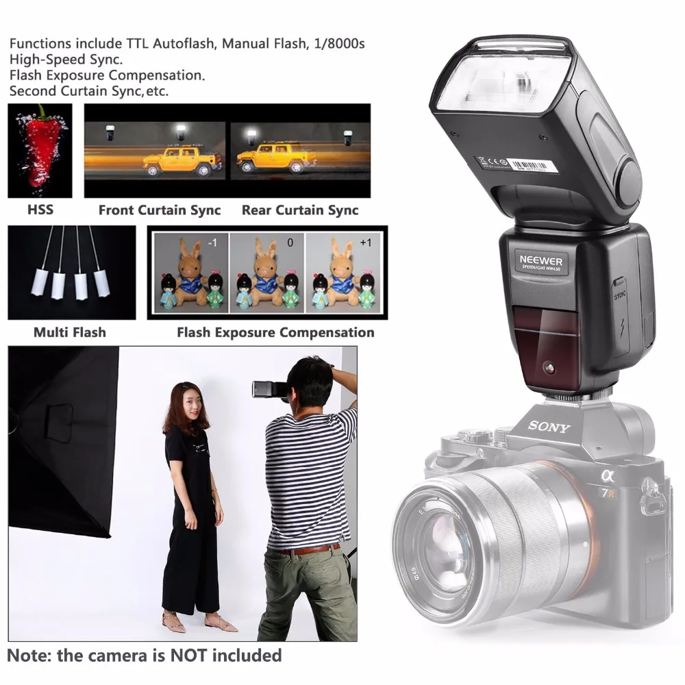 Neewer 2 4G Вспышка для фотокамер Speedlite HSS 1/8000s TTL GN58 Беспроводной Главная ведомая