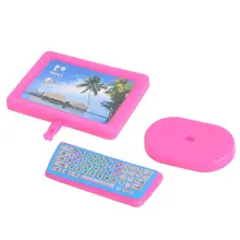 Dollhouse Furniture For Dolls Miniature Plastic Pink Modern Piece Computer Furniture For Barbie Doll Toys for Children