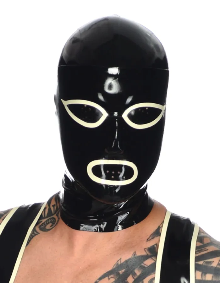 

New Arrival Latex Rubber Sexy Fetish Face Mask With Pinhole Eye and Mouth Men's Latex Hood