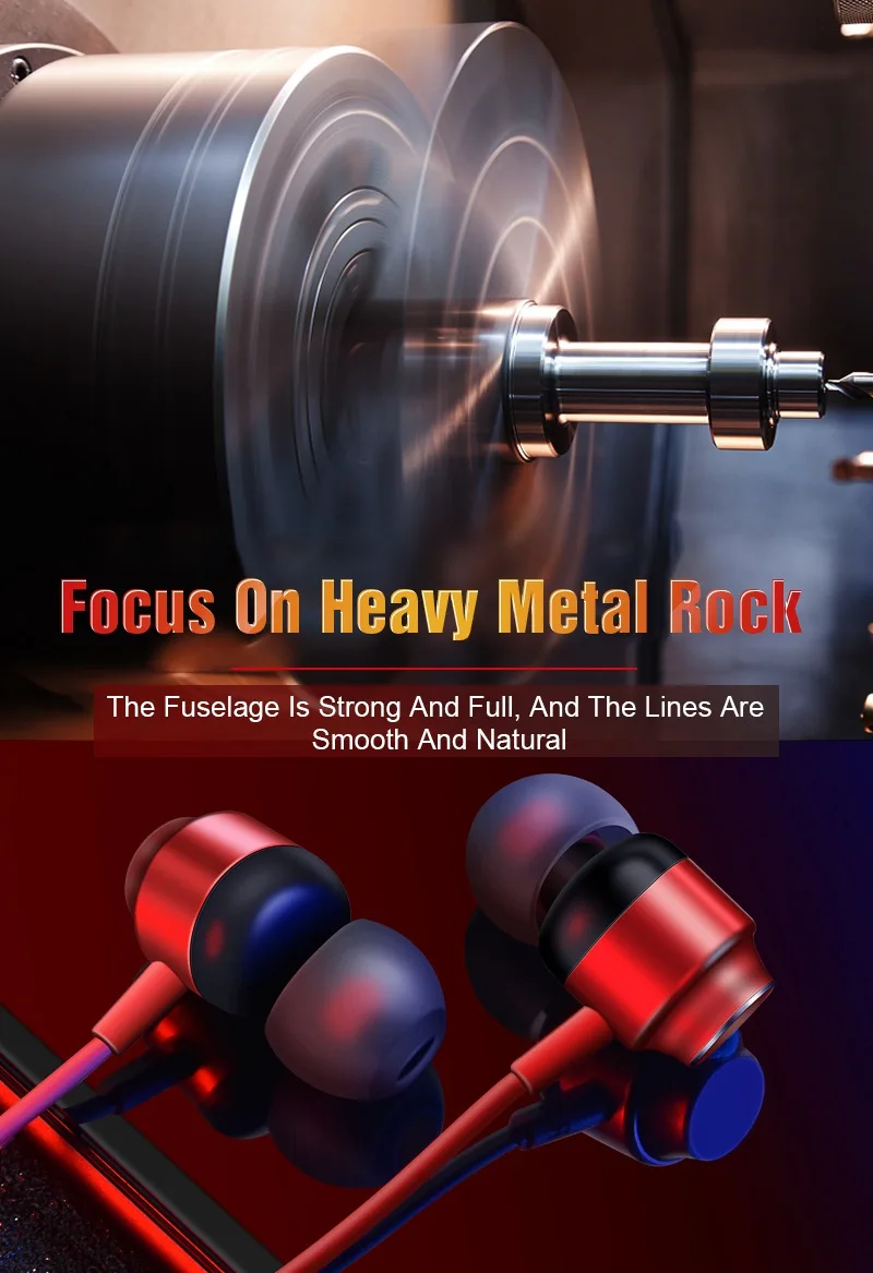 Hisomone Magnetic Wired Earbuds Headphones 3.5MM Metal In-Ear Headset HIFI Sport Earphones With Mic Stereo For iPhone Xiaomi