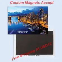 Памятные магниты, Канада Ванкувер вид на город прямоугольный металлический магнит на холодильник 5440 сувенир для туризма