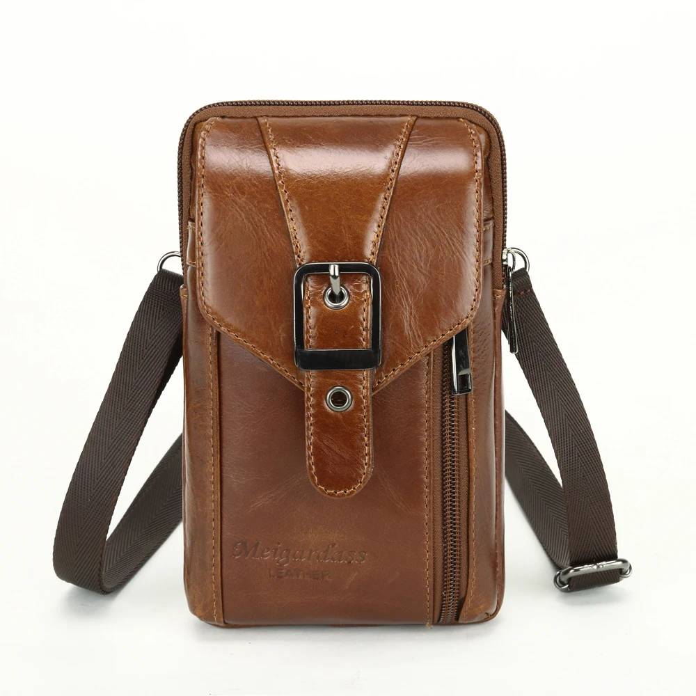 0 : Buy MEIGARDASS Portable Mini Pocket Belt Waist Bag Fanny Men Genuine Leather ...