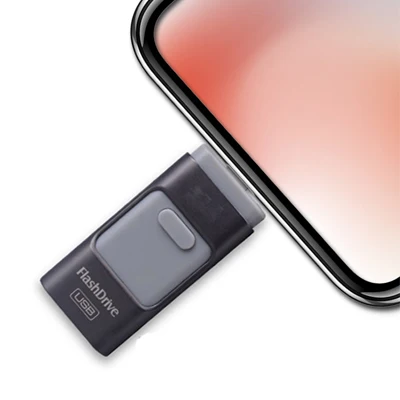 3 в 1 OTG Мобильный USB флэш-накопитель креативная Новинка Флешка USB для IPhone 5 6 7 8 X для Micro USB Flash для iPhone Android - Цвет: Black