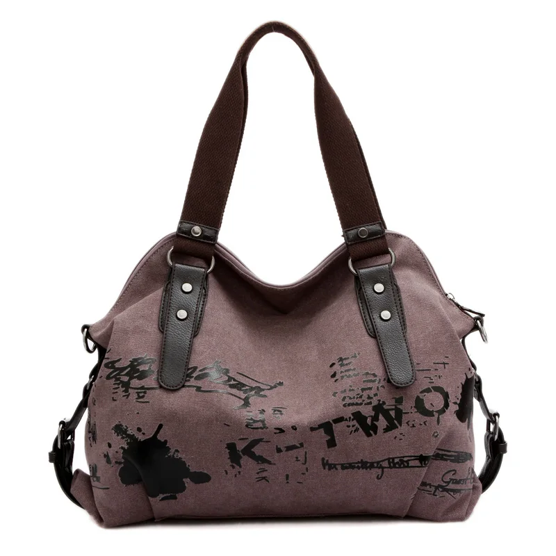Новинка, Kvky, винтажная женская сумка с граффити, Холщовая Сумка, женская сумка, известный дизайнер, на плечо, для девушек, Большая вместительная K-988