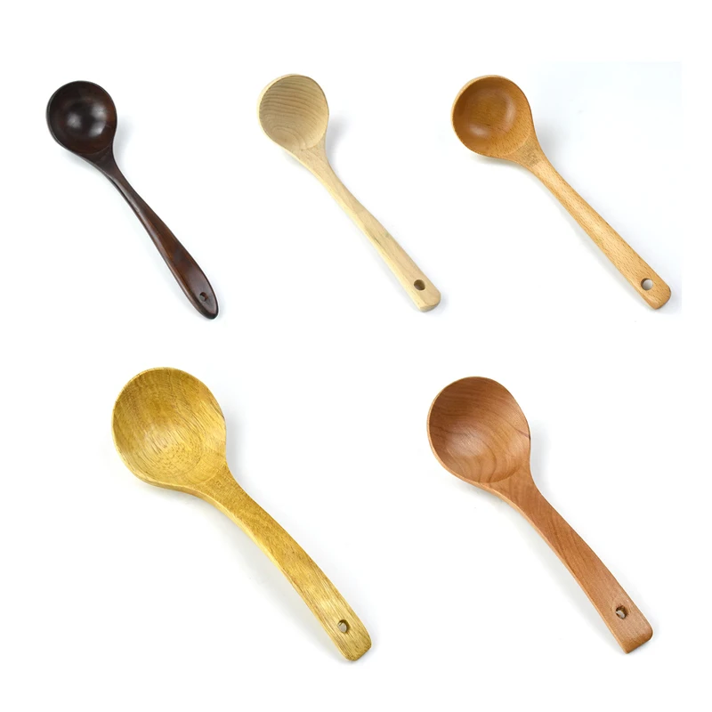 JIANDA Natural Wood Spoon Soup Rice Dinner Tool Cooking Wooden Scoops