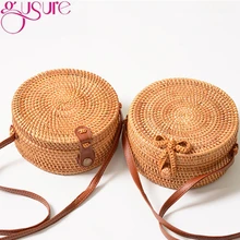 Gusure Circulaire Rotan Geweven Zak Zomer Portemonnee Handgemaakte Bali Strand Schouder Boog Zakken Bohemian Handtassen Ins Populaire Sac A Main