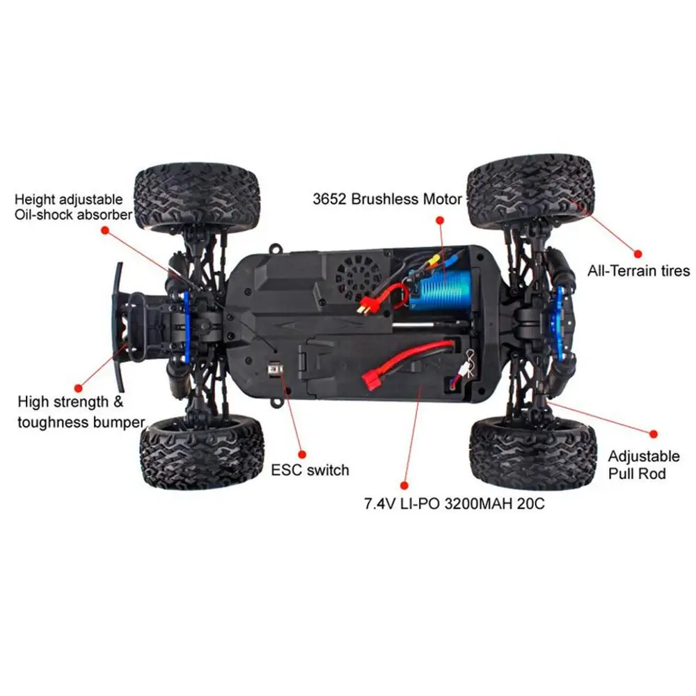 1PC BSD Racing CR-218R 1/10 2.4G 4WD 75km/h Brushless Rc Car Electric Off-road Vehicle RTR Toys Random Color Outside Kids Toys