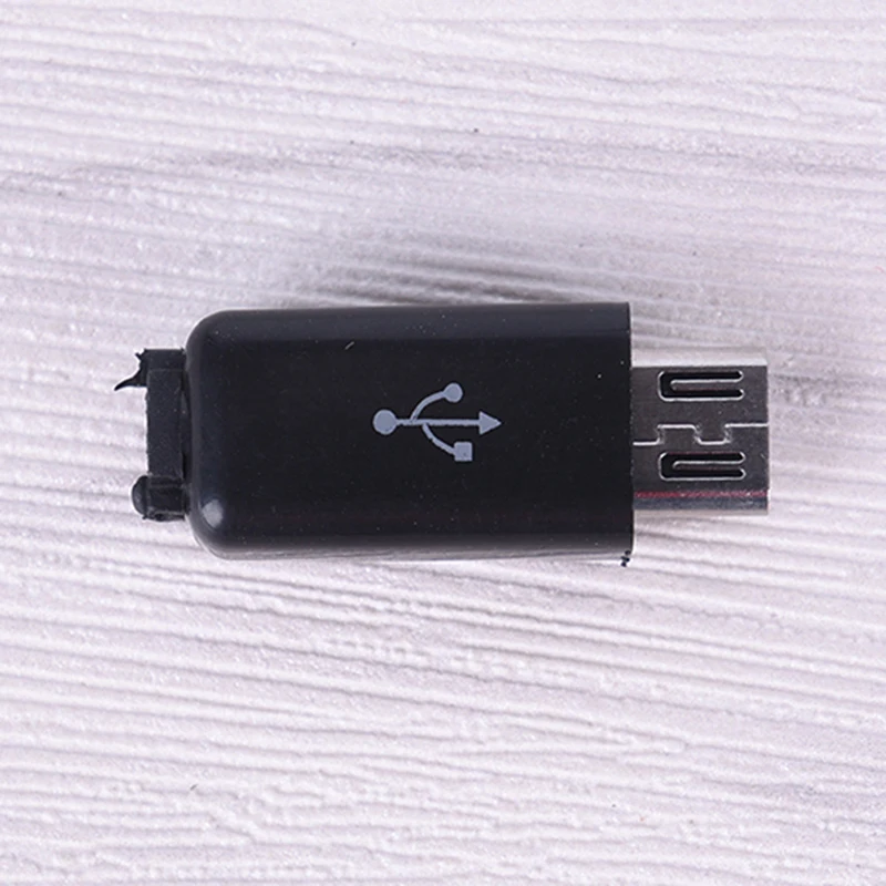 10 шт./компл. 4 в 1 DIY Micro USB тип сварки Мужской 4-контактный разъем w/пластиковая крышка белый/черный