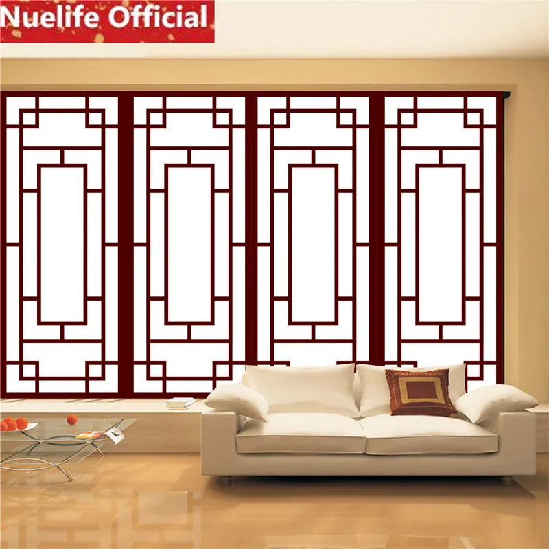 60x80 см древние способы китайский стиль красная сетка узор стеклянная пленка гостиная спальня шкаф для одежды ванная балкон Окно Дверь пленка