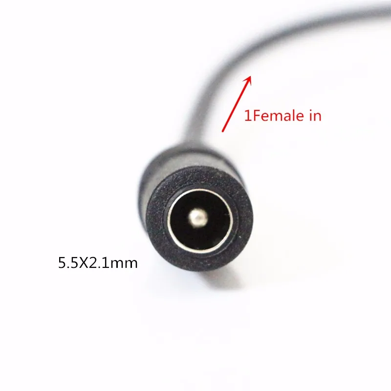 10Pieces/Lot 1 Female to 8 Male DC Power Supply Splitter Cable 5.5*2.1mm Black PVC Adapters Cable for CCTV Cameras Leds