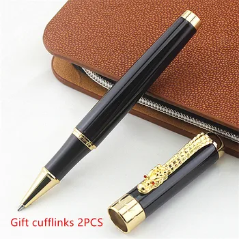 

Luxury Gift Pen Jinhao 1200 High Quality Dragon Rollerball Pen with Case Metal Ballpoint Pens for Christmas Gift cufflinks