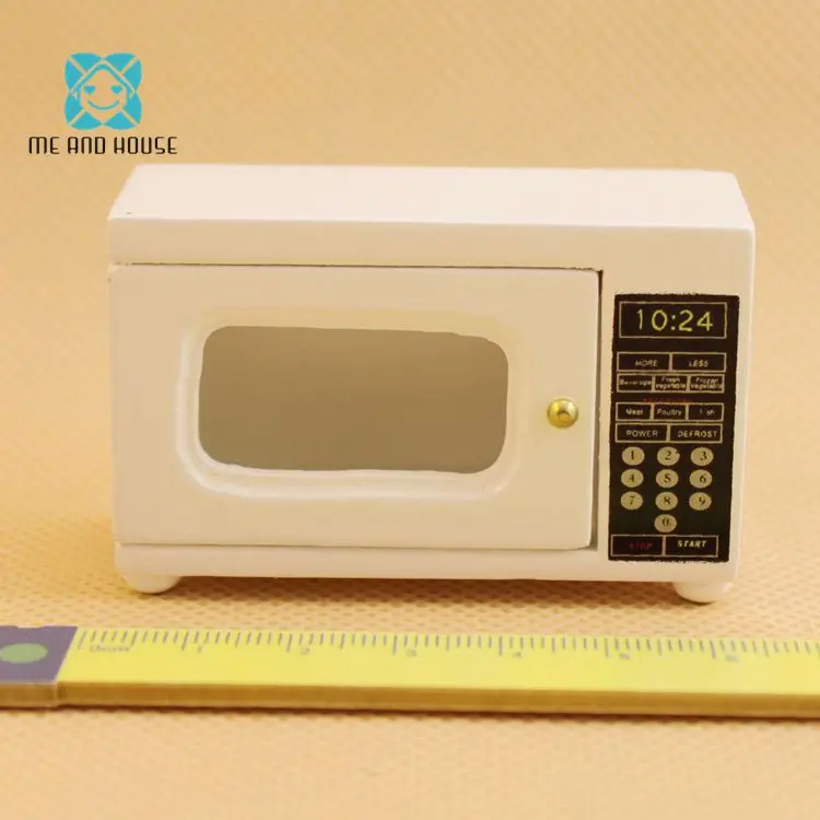 

Dollhouse Kitchen Microwave Oven White Doll House Handmade Cute Mini Kitchen Accessories 1/12 Scale