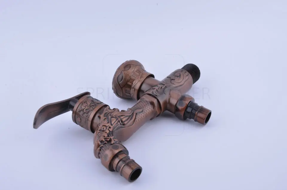 SPRING SUMMER Long garden double use Bibcock faucet tap crane Antique Finish Wall Mount Washing Machine Water Faucet Taps