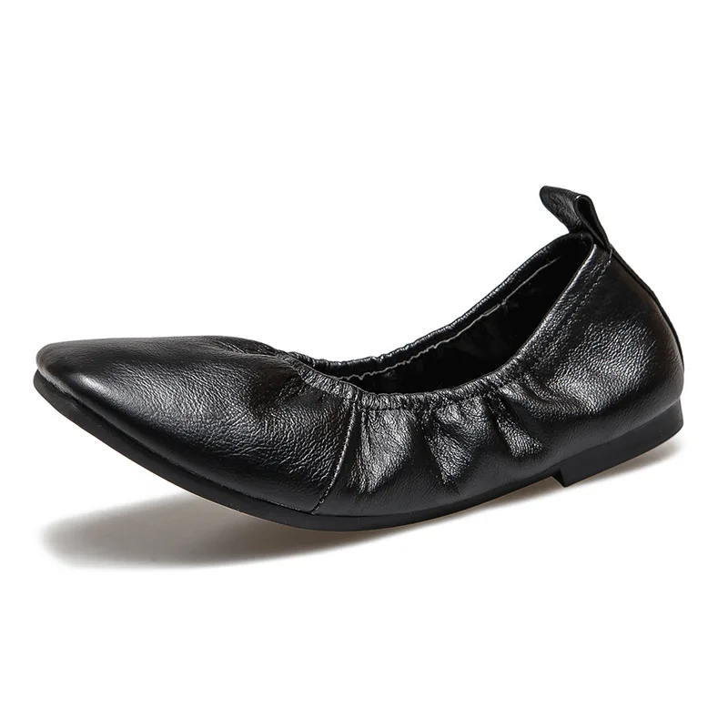 

2019 Womens Flat Shoes Woman Genuine Leather Flats Shoes Fashion Slip On Soft Leather Loafers Casual Female Shoes Women Flats