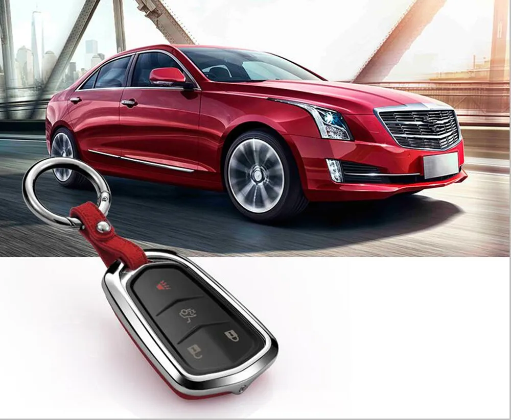 Ключ Чехол кожаный оцинкованная сплава для Cadillac CTS ATS 28 T CTS-V купе SRX Escalade srx ацл xts 2015