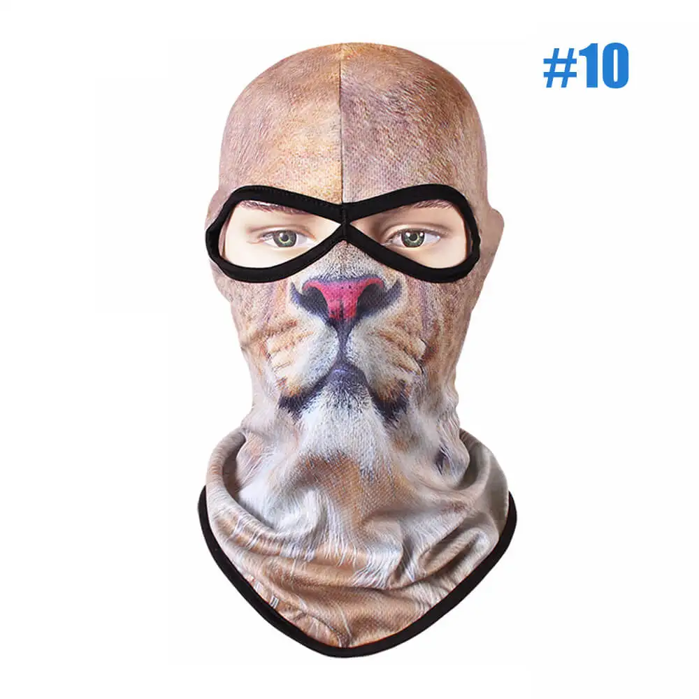 3D кошка собака животное Skullies Beanie ШЛЕМ ЛАЙНЕР Зимняя Шапка Балаклава Велосипед Сноуборд вечерние Теплые маски для лица для женщин и мужчин - Цвет: 10