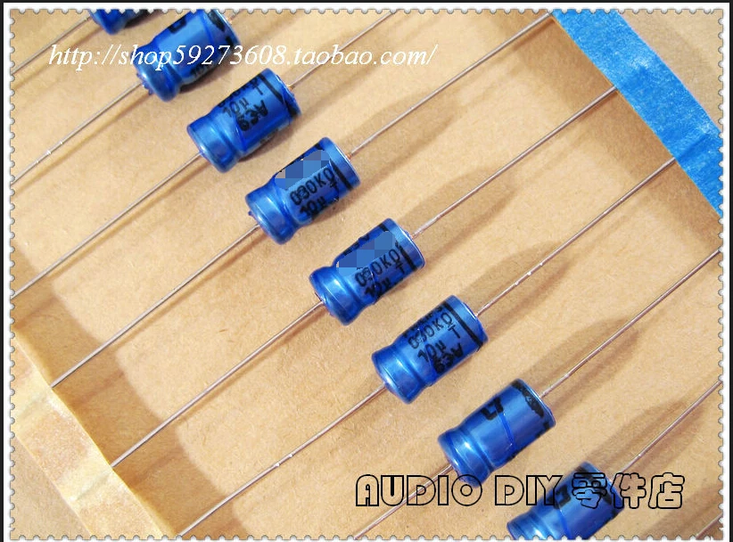 

. standard 030 series 10uF / 63V axial electrolytic capacitors.