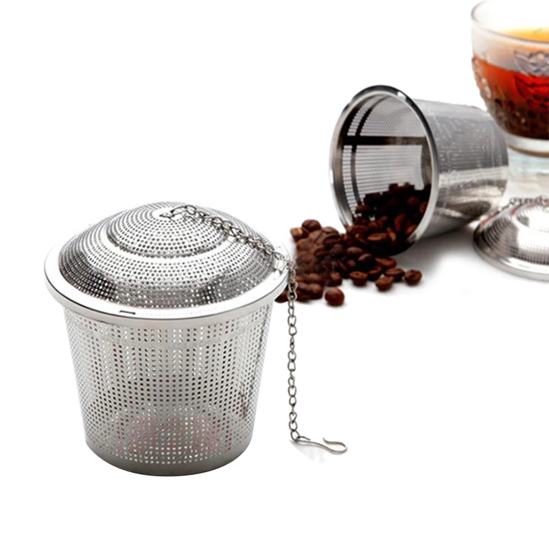 

Stainless Steel Tea Strainer Mesh Teapot Tea Infuser Filter Teapot with Drop Tray Herbal Tea Coffee Filter Drinkware Bar Tools