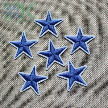 

10PCS/Lot Blue Little Star Embroidered Patches Iron-on Cartoon Clothes Applique DIY Stars Embroidery Patches 4.2*4.2cm