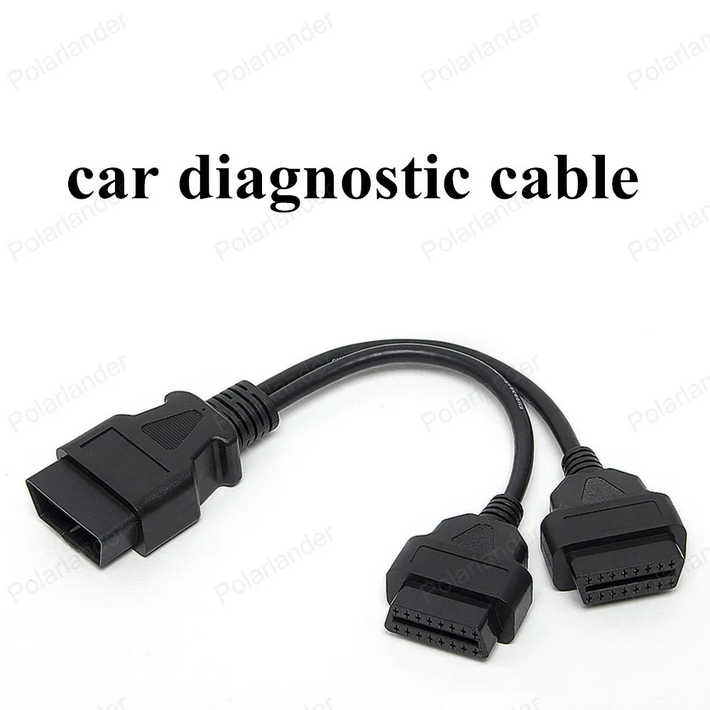 

hot!! 16 Pin Car Diagnostic Cable OBD2 extended interface line Male to Dual Female Y Connector