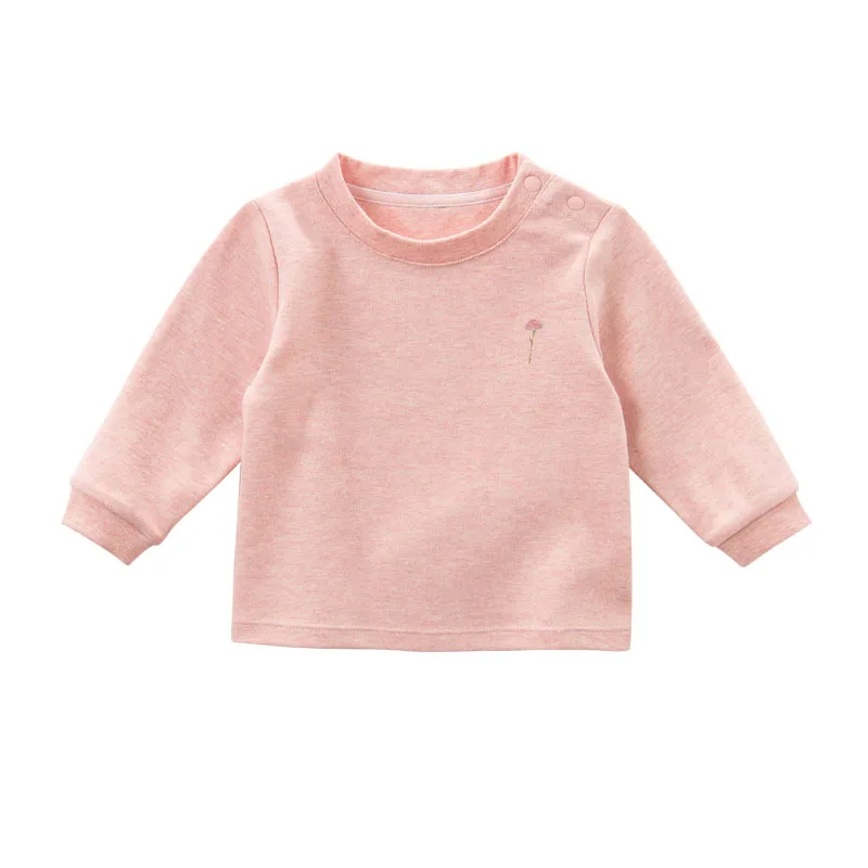 DB6313 dave bella/Осенняя футболка высокого качества для новорожденных; детская повседневная футболка; эксклюзивное нижнее белье для малышей; топы - Цвет: pink