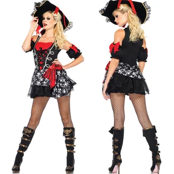 

Pirate Cosplay Women Costumer Dress Sexy Colorful Stage Performance Outfit
