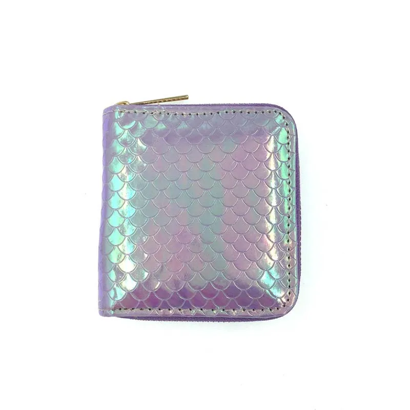 KANDRA 2019 Fashion Women Hologram Mermaid Motif Short Wallets Coin Purse Zipper Cute Ladies Card Holders Wholesale|Кошельки| |